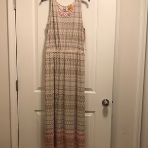 New geo pink ombré maxi dress